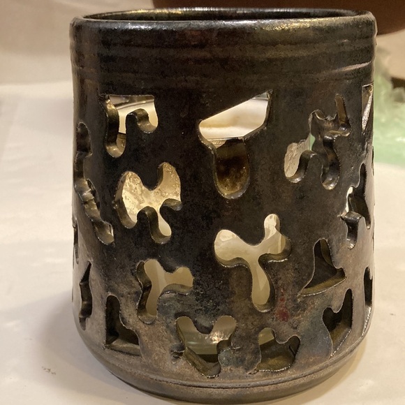 Cole Pottery Black Oxidized Candle Luminaire Red Clay W/ Black Oxidization - Picture 3 of 17